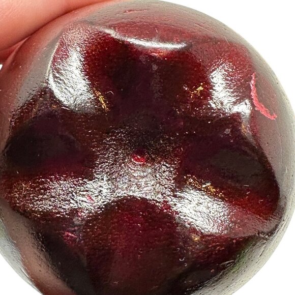 Set Of 5 Red Wooden Apples Rustic Farmhouse Kitchen Bowl Filler Decor Primitive - Picture 5 of 15